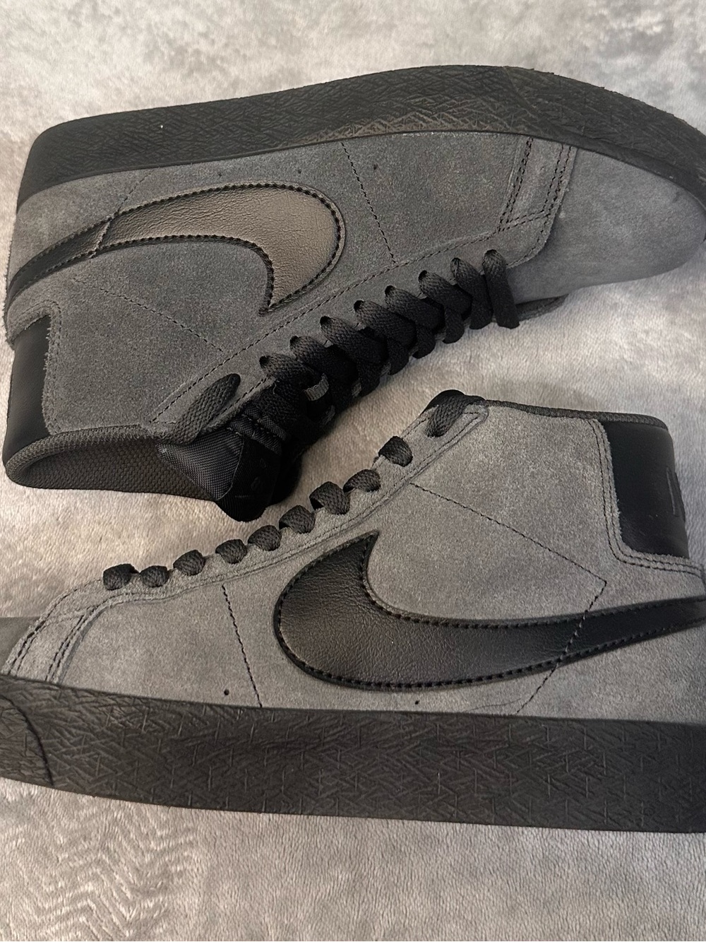 Nike Women's Gray Suede High-Top Blazer Sneakers